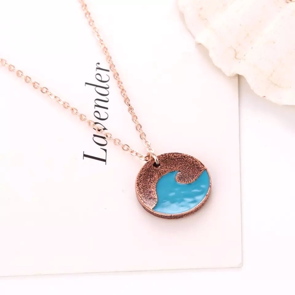 Crest Wave Copper Coin Surf Outfitters Necklace - Picture 4 of 8